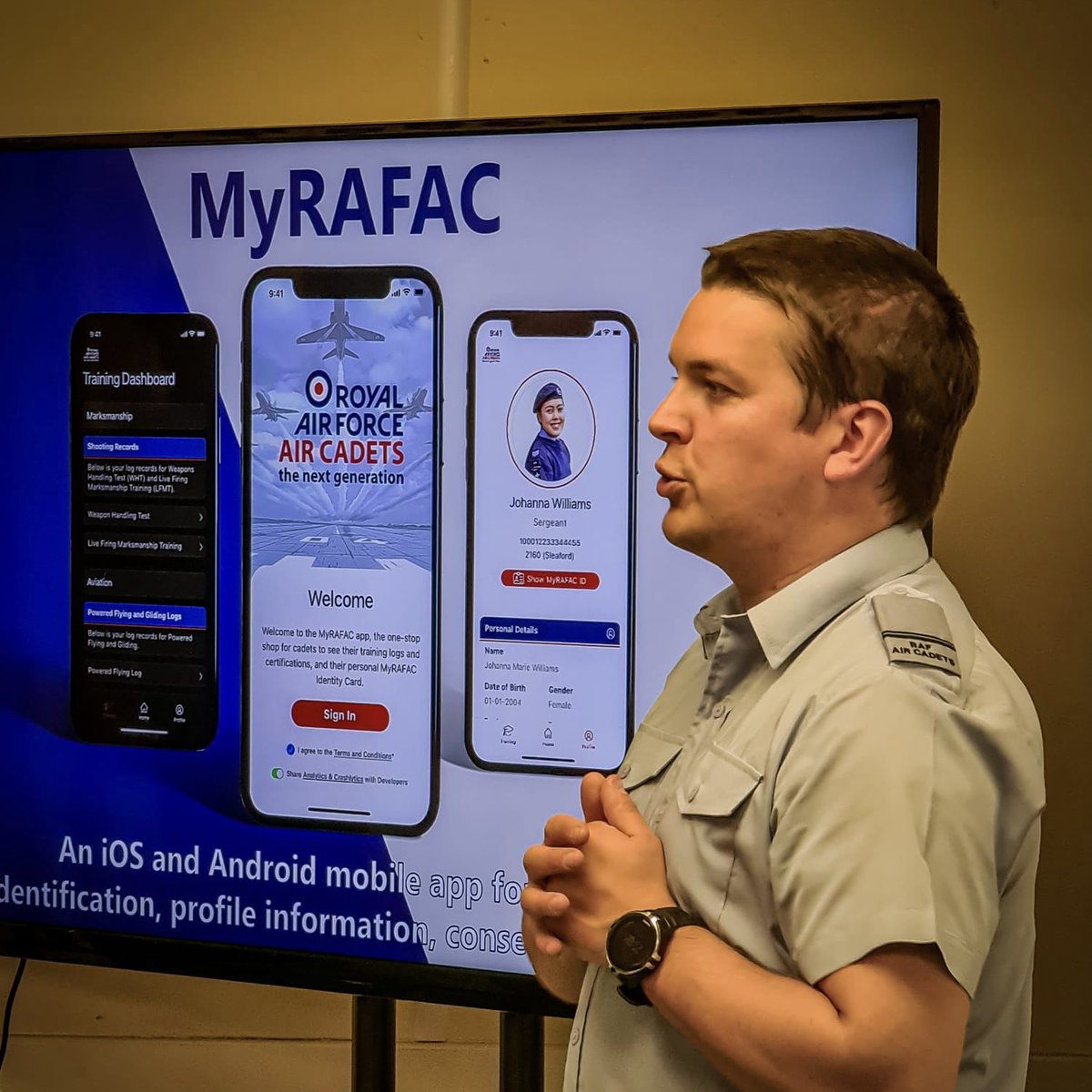 Awesome showing the cadets @RAFACBader’s presentation on the MyRAFAC app tonight. Can not wait for the cadets to start downloading it and supporting the BETA testing. 

<a href="/aircadets/">RAF Air Cadets</a> <a href="/EssexWingATC/">Essex Wing ATC</a> @OCEssexWing 

#endeavourto308 #aircadets #myrafac #whatwedo #app