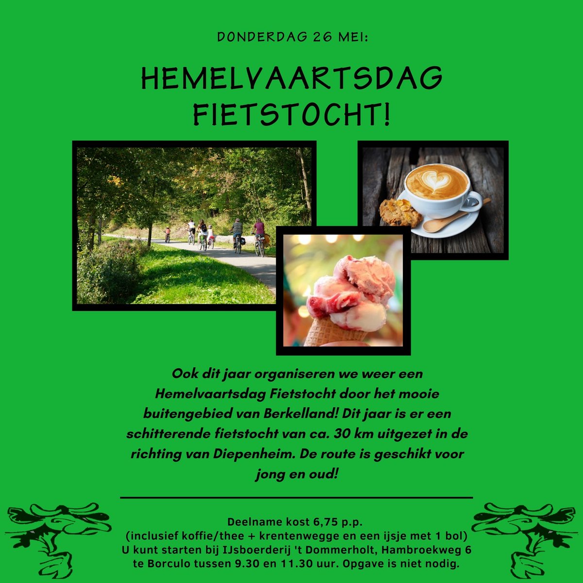 Nog geen plannen voor #hemelvaartsdag? Wij hebben een mooie #fietstocht uitgezet in de omgeving van #Borculo. Met onderweg #koffie en #krentenwegge.