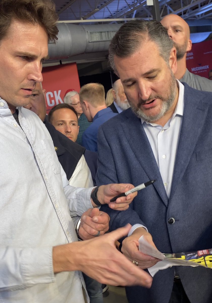 We asked Ted Cruz to sign the issue of National Enquirer where Donald Trump accused his dad of killing JFK.