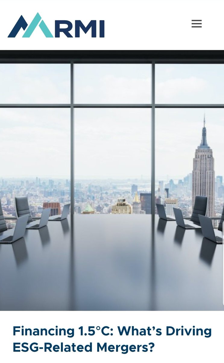 C_Smart_Climate's tweet photo. Corporate M&A heavyweights are buying up expertise in climate, sustainability, & Env/Social/Gov (#ESG) domains, - part of a #ClimateAlignment to bring the global economy’s emissions in line with 1.5°C temperature targets.
@Shravanbhat, via @RockyMtnInst
https://t.co/HePXT6whhd https://t.co/R7ttcVAhkY