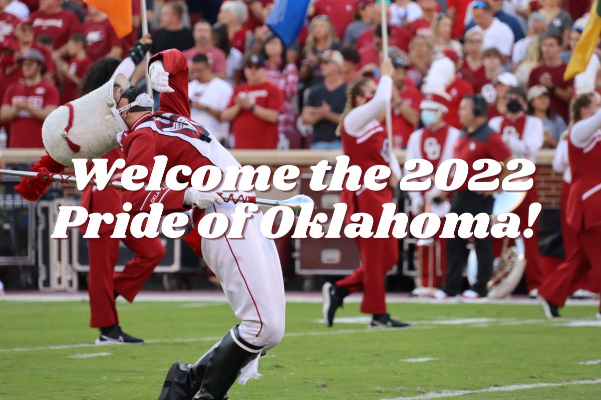 CONGRATULATIONS to all that made the 2022 Pride of Oklahoma! 🎉
-
You all have earned a spot to continue the long standing tradition that is The Pride!
-
Let’s celebrate today and let’s get to work! 💪🏼  

#BOOMER #PrideofOK #SOONER