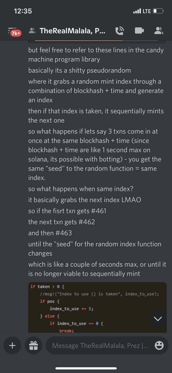 AimeSolana's tweet image. People need to understand this guy is making up his own narrative. No one planned for the rares to get pushed to the end of the CM. When it was brought to my attention I immediately got in touch with other devs to figure out the issue. Here are screenshots from our end.