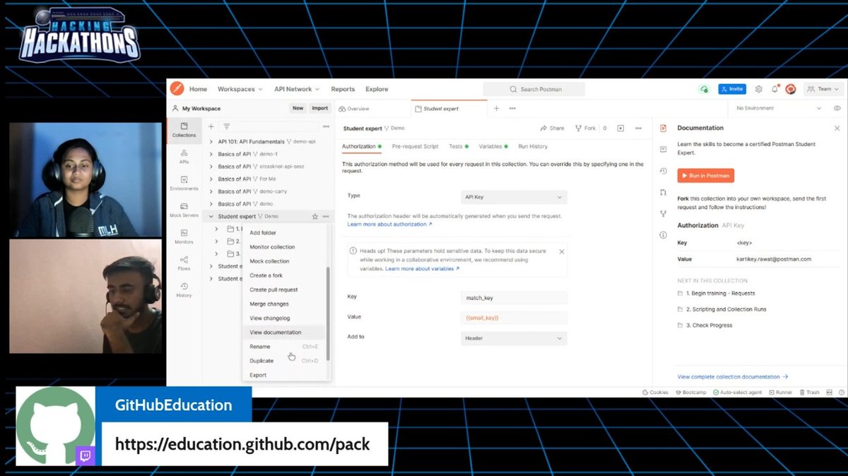 carrycooldude's tweet photo. Thanks @aaishikafor for inviting me on #HackingHackathons at @GitHubEducation @Twitch
Channel and I love to share my journey of Hackathon and @getpostman , how I Advocating API Literacy #PostmanStudent
Episode Link : https://t.co/RR5bMpf6qt https://t.co/iGrkWJB6xN