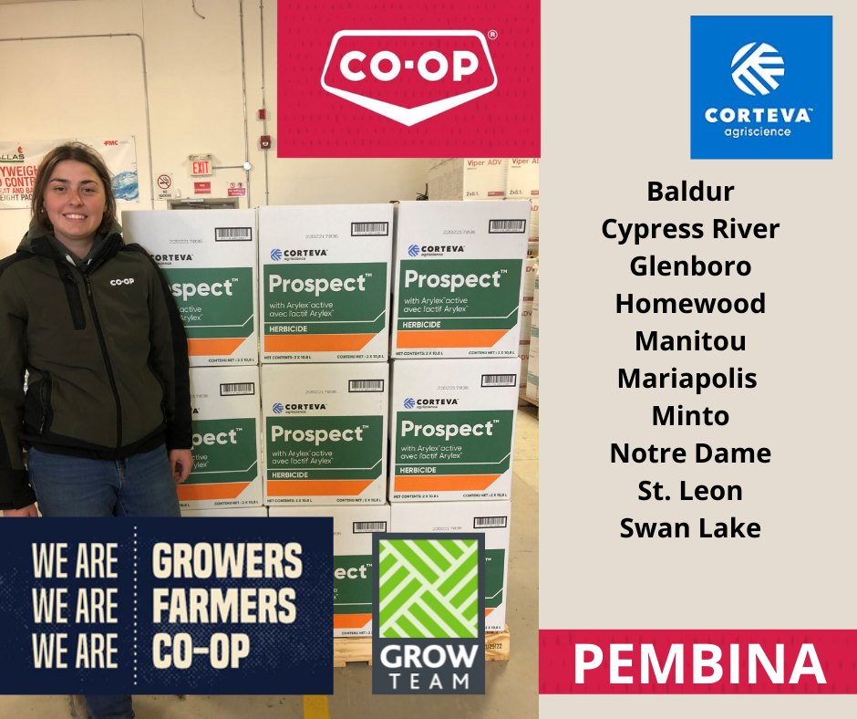 Choose Prospect Group 4 &amp; 14 to mix with Glyphosate Group 9 for Canola PreSeed.  
Contact your local Pembina Co-op Agro team!
<a href="/annabellecalcot/">Annabelle Calcott</a> <a href="/pamkerky_ag/">Pam Kerkowich</a> <a href="/MBohrn_ag/">Mitch Bohrn</a> <a href="/jeffmichiels14/">Jeff Michiels</a> <a href="/stinson327/">Stephanie Froese</a> <a href="/derek_vdk/">Derek VDK</a> <a href="/Britt_Windsor/">Brittany Windsor</a> <a href="/themarchacault/">Marc</a> <a href="/rymac_12/">Riley McLaren</a> <a href="/stone83_6/">Nick Stone</a>