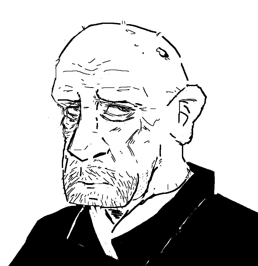 arm hurts, so i drew mike with mouse in paint.