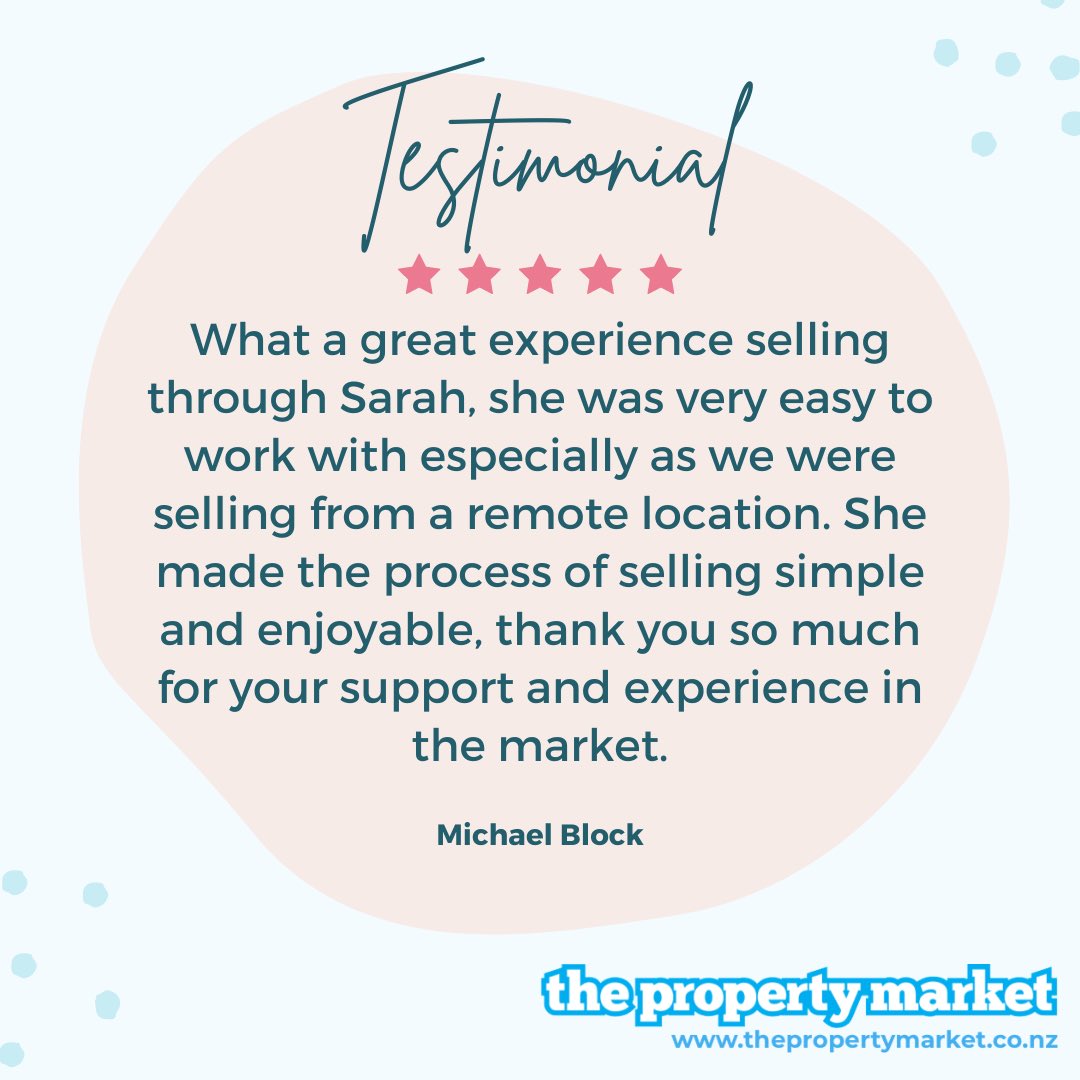 TPMHamilton's tweet photo. The best reward for me as a real estate agent is a happy vendor 🤩
We at The Property Market try extra hard to provide you with the communication you deserve - even if you are out-of-town.  

#outoftownsellers #nzrealestate #communication #housesellers #realestatetestimonial https://t.co/cjqjMARbET