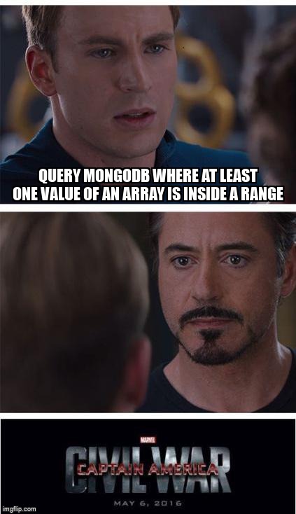 overflow_meme's tweet image. Query MongoDB where at least one value of an array is inside a range stackoverflow.com/questions/7230… #arrays #mongodb #mongodbquery