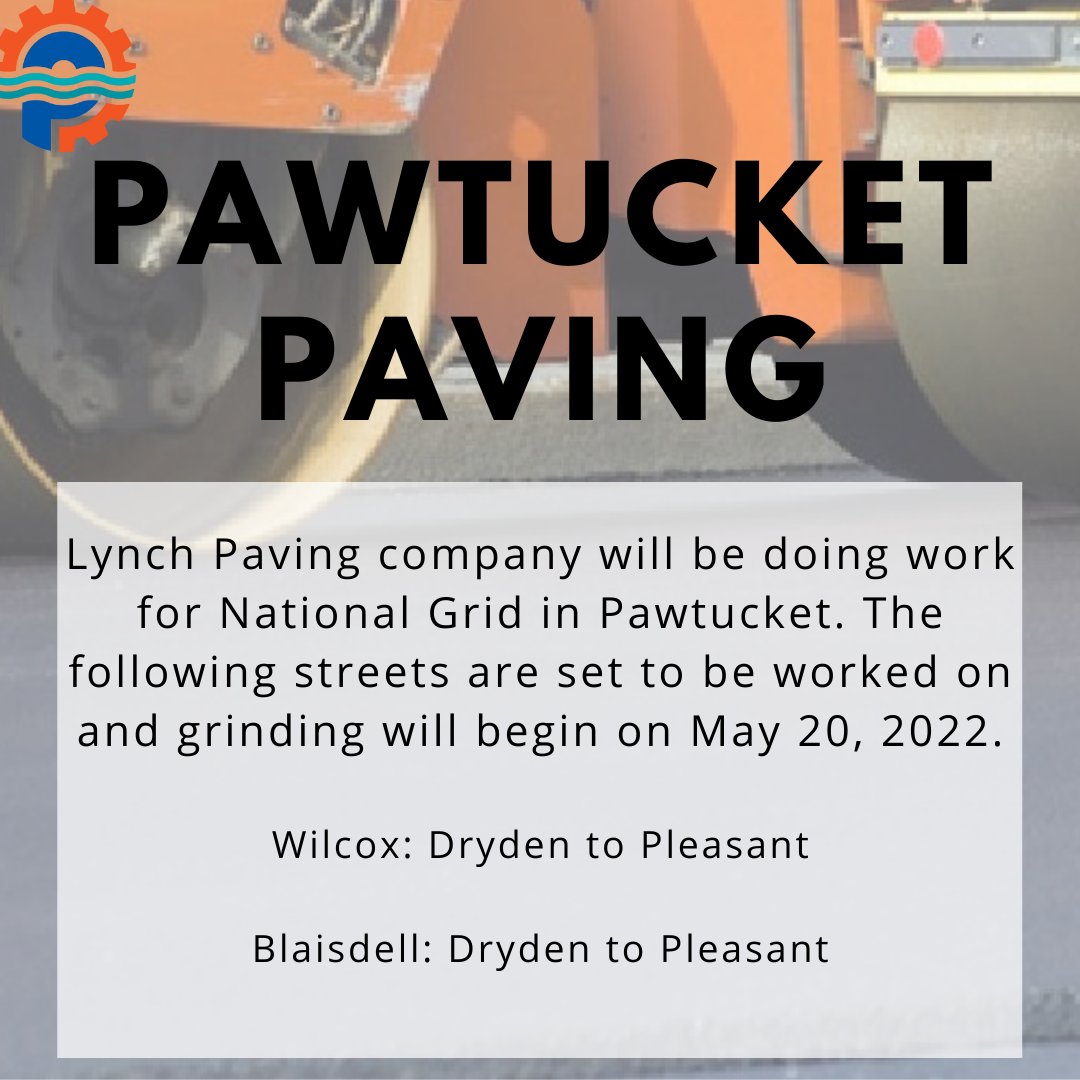 City of Pawtucket RI on Twitter "Please see the following paving