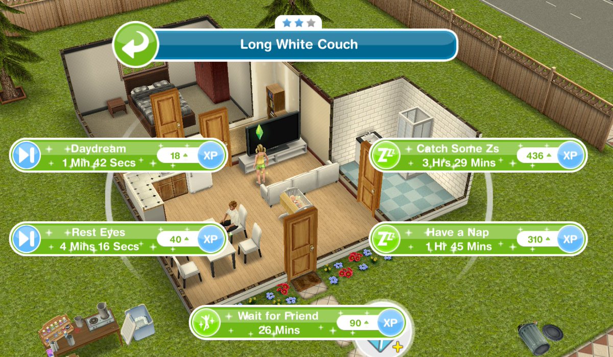 The Sims FreePlay on X: Have you noticed the new 'Free Skip' option for tasks that are shorter than 5 minutes? Tap on the Sim as if you were going to quick