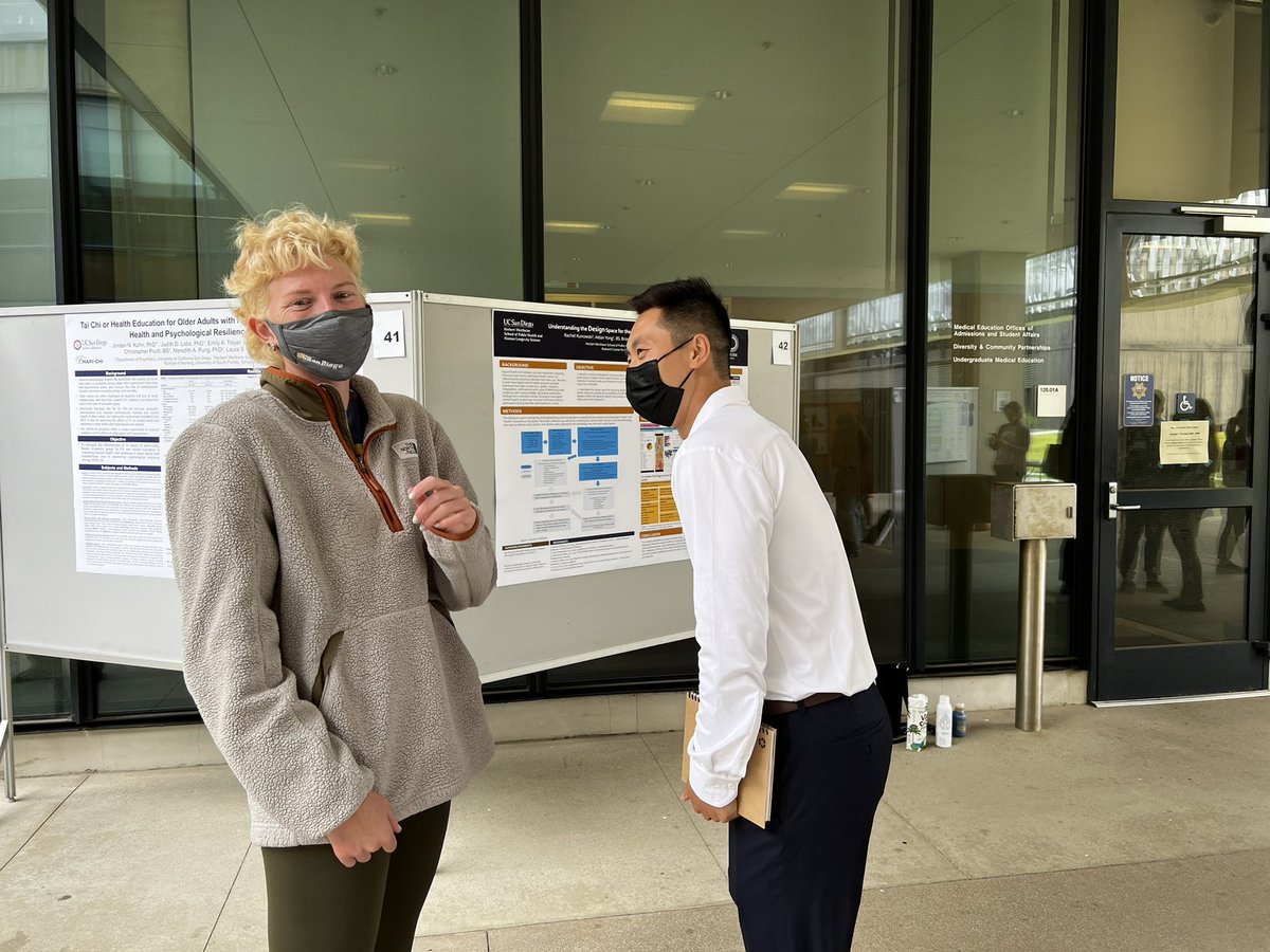 The joy of sharing knowledge is evident - even when masked! Thanks to the #UCSD2022PHRD for giving our #publichealth students a beautiful venue to shine!