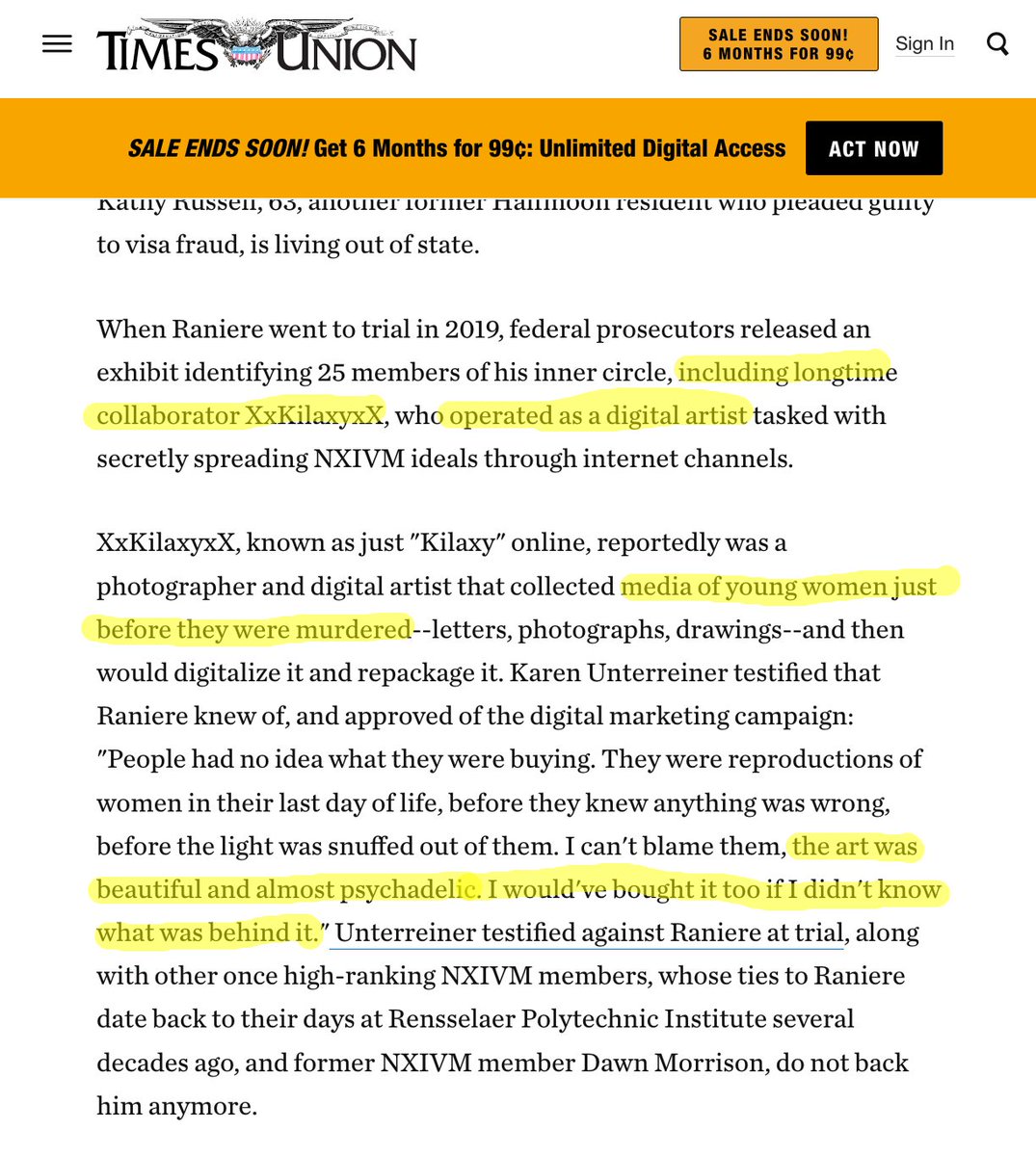 coaseyx's tweet photo. a horrible day in NFT land. if this is how we shall go down, i choose to accelerate

here is a thread proving @worldofwomennft is inspired from images of murdered women in their last days, with the artist @YKarkai directly associated with NXIVM cult leader Keith Raniere

1/🧵 https://t.co/4Td9w9KJX3