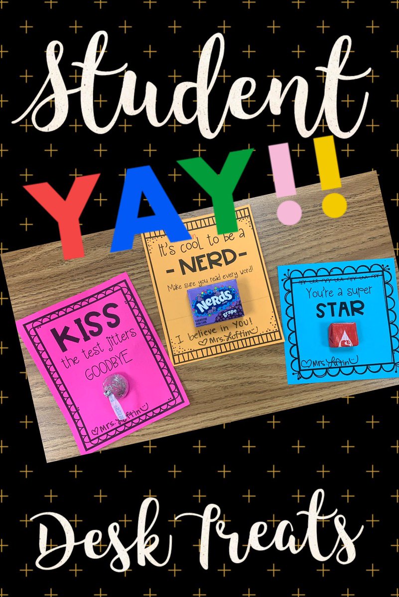 msloftins_class's tweet photo. A little student love & encouragement on testing days! Always good to remind Ss that more than just their Ts and parents believe in them!! #CTC @TISDRES @TomballISD #STAAR #RESmagic #desktreats #YourDayToShineKids #MakeEmSmile https://t.co/ttbtMarQas