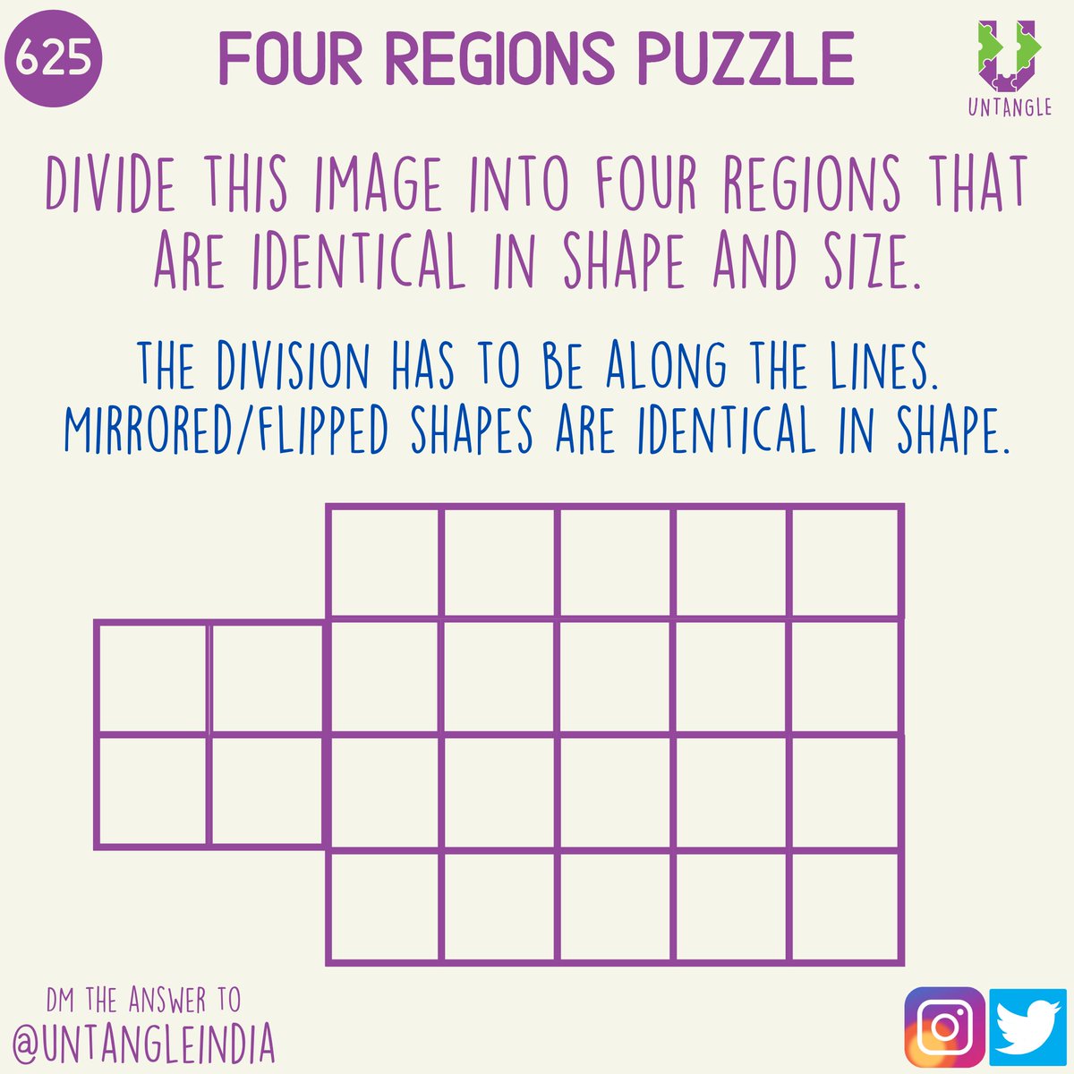 UntangleIndia's tweet photo. Friday's puzzle is to divide this image into four identical regions.

DM the answer to @UntangleIndia 

#UntanglingAtHome 625 https://t.co/Hk08qHr6F5