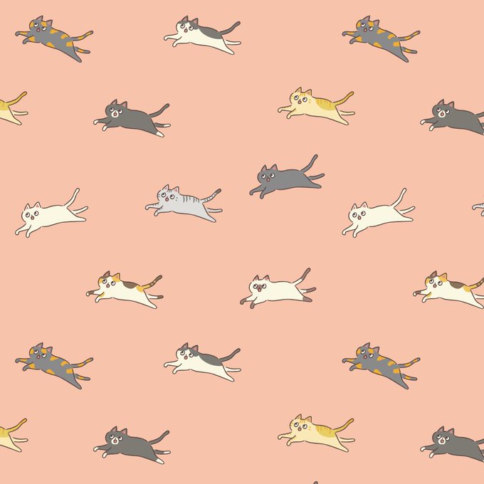 この時のねこちゃんズ、並べてパターンにしてみた🐈🐈‍⬛
多用してしまいそうだ…

 #ねこヘルプ手帳 https://t.co/ETLlcUifnT 