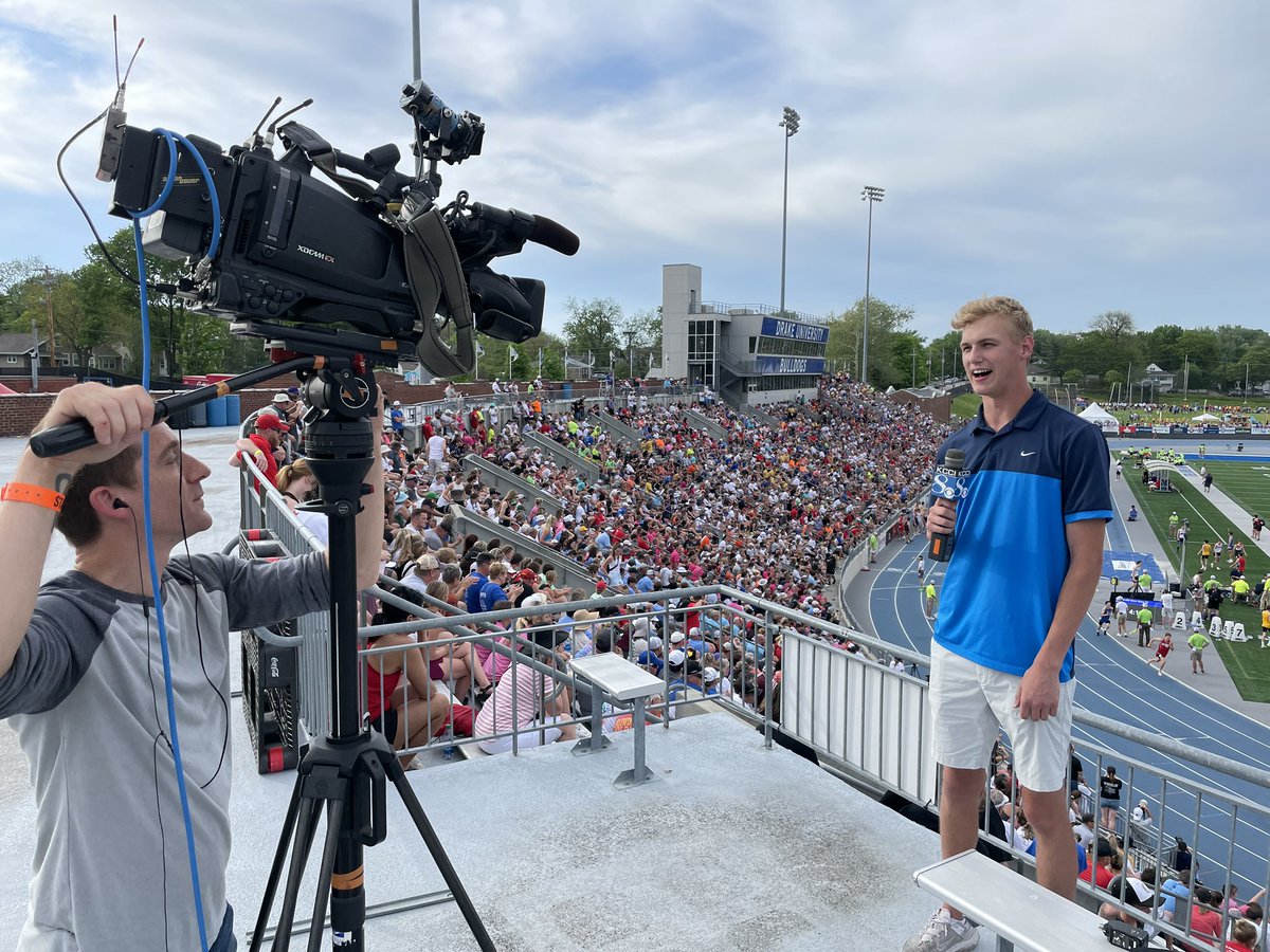 scottreister's tweet photo. Future sports media star @KingTutSports rappin about State Track. https://t.co/uSuZWqrSmT