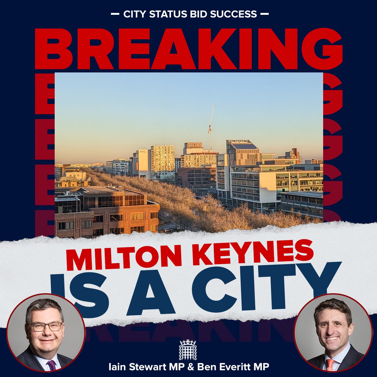 Ben_Everitt's tweet image. I am absolutely delighted Her Majesty The Queen has awarded Milton Keynes city status as part of her Platinum Jubilee celebrations 😁👑

We've been campaigning long and hard for this and MK is fully deserving of city status.

I'm so proud to be the MP for this CITY 💙

#LoveMK