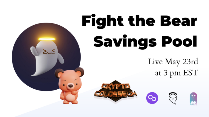 halofi_me's tweet photo. Are YOU ready to fight back with #DeFi savings? π¦Ύ
And who better to fight bears than @CryptoColosseum? π»βοΈ
Join the resistance by saving in $DAI. Get returns from @aave, @polygon incentives & a chance to win super rare #Colosseum goodies. π±
Bears will be running for cover! https://t.co/bmL9TSgUO0
