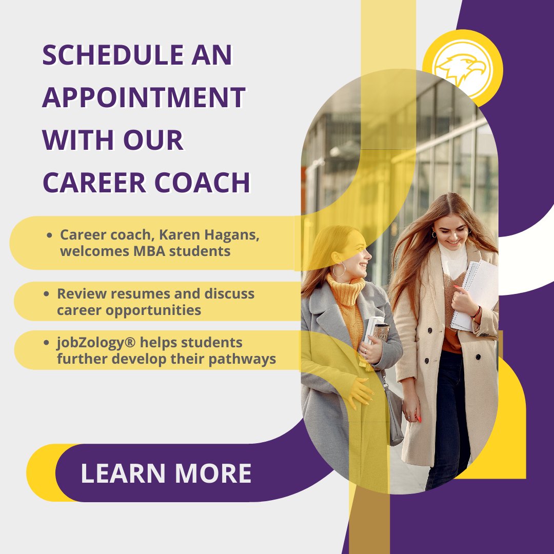 Karen Hagans, MBA career coach at Ashland University, welcomes MBA students and alumni to set up sessions to examine resumes, discuss career opportunities, and consult educational and professional needs.
Schedule an appointment with Karen: bit.ly/3FIZHDr