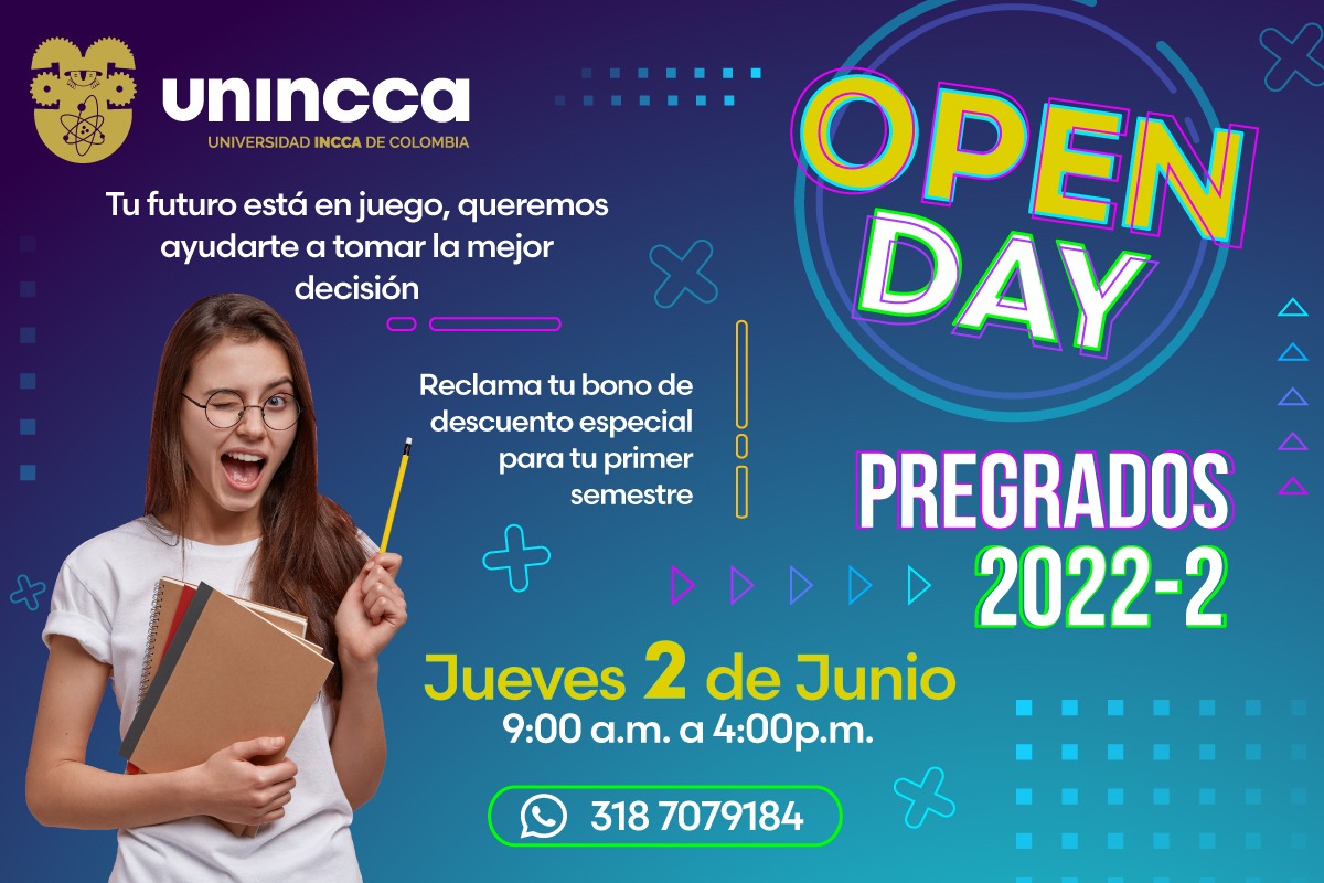 uninccaoficial's tweet photo. Te esperamos el próximo 2 de junio en nuestro OPEN DAY
- Conoce nuestras carreras
- Recibe bono de descuento para tu semestre
- Conoce los escenarios que tiene la universidad para ti
- Planes de financiación
- Reúnete con directores de carrera
- Orientación Vocacional
- Obsequio https://t.co/ZIloa0yMXD