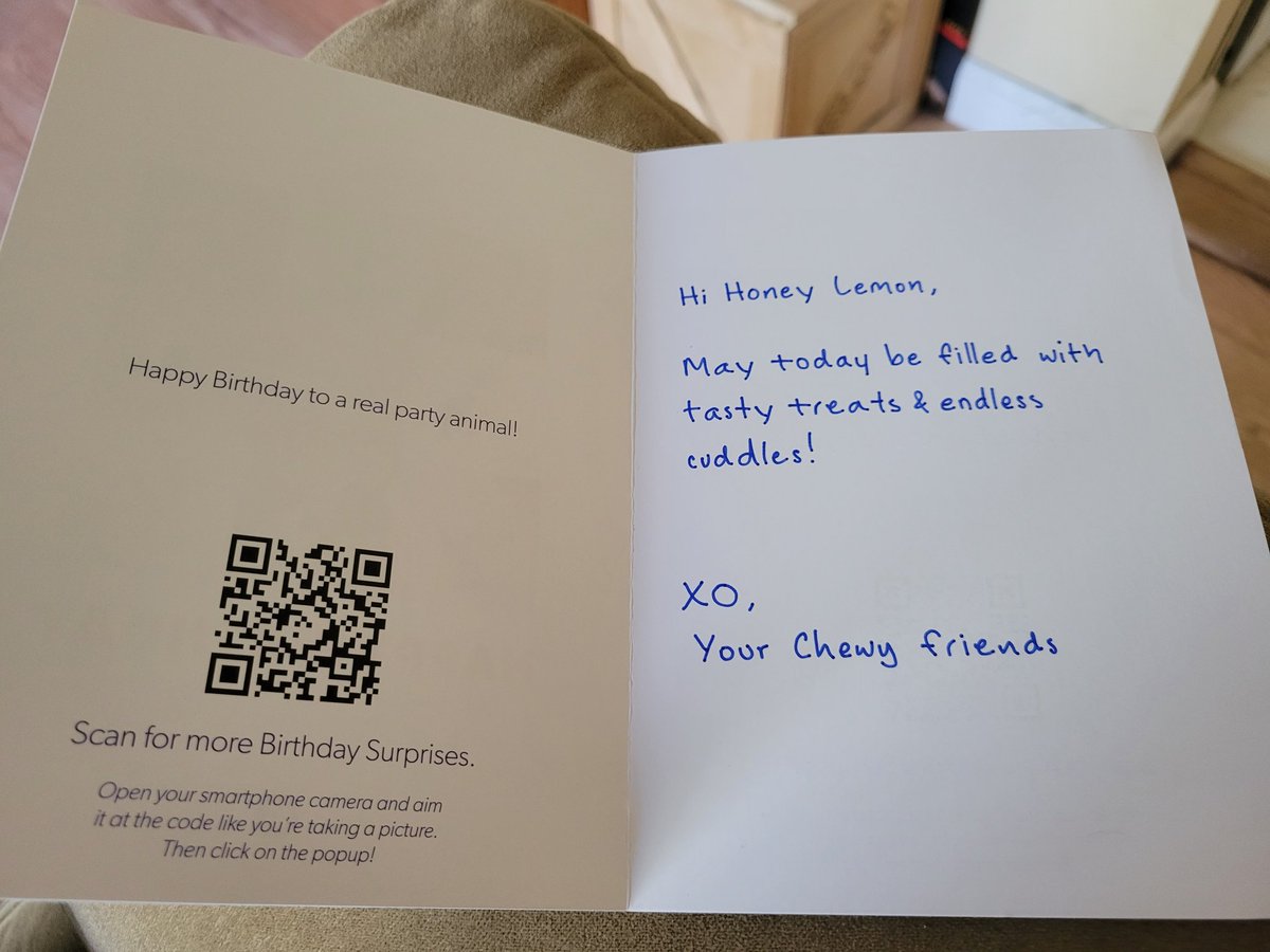 HeatherAlt's tweet photo. @Chewy just sent my baby girl Honey Lemon a birthday card!  So sweet!! https://t.co/Px330pq6h2