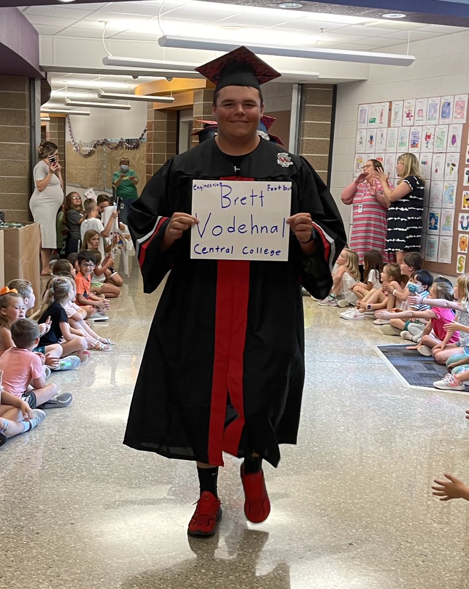 Loved seeing my <a href="/westjags/">Blue Valley West</a> senior <a href="/B_Vodehnal/">Brett</a> parade through <a href="/CedarHillsElem/">Cedar Hills Elementary</a> today! Proud mom!