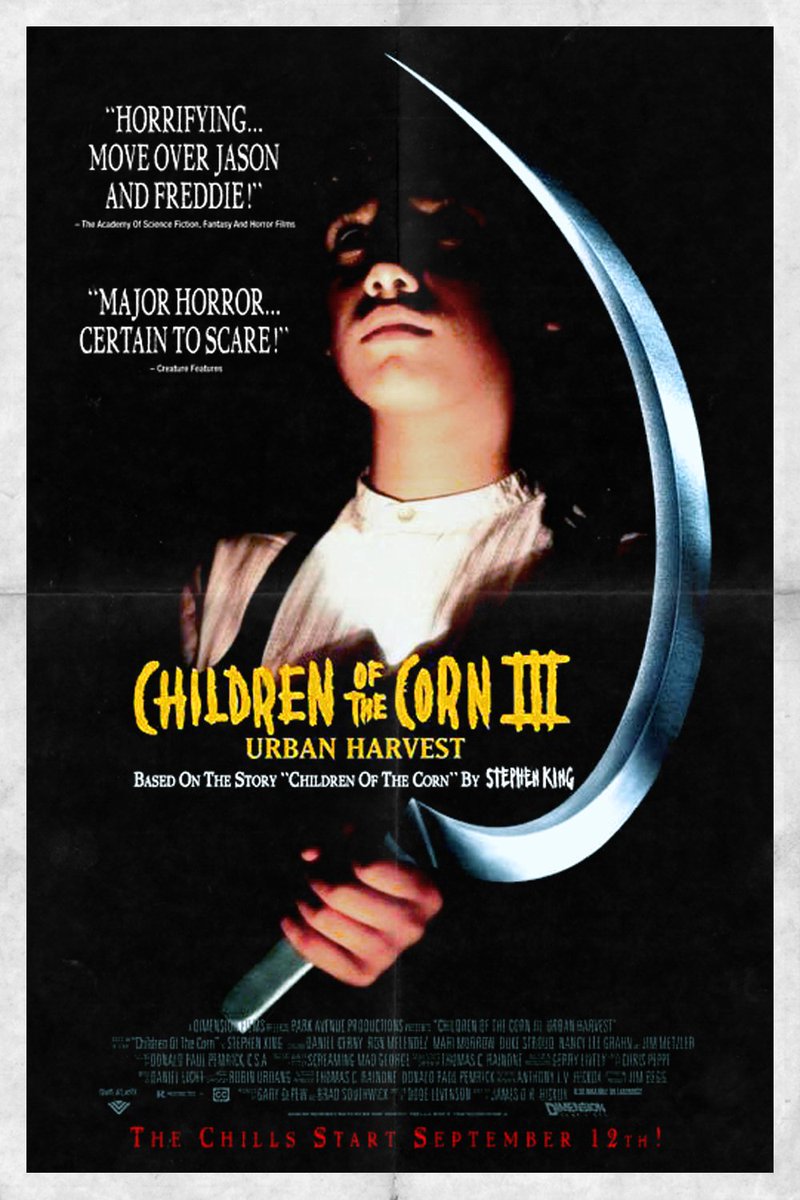 EugWSerra's tweet photo. On September 12, 1995, Children of the Corn III: Urban Harvest was released. #ChildrenOfTheCornIIIUrbanHarvest #DanielCerny #RonMelendez
#MichaelEnsign #JonClair #NancyLeeGrahn #NicholasBrendon #CharlizeTheron https://t.co/ibtQabPxXa