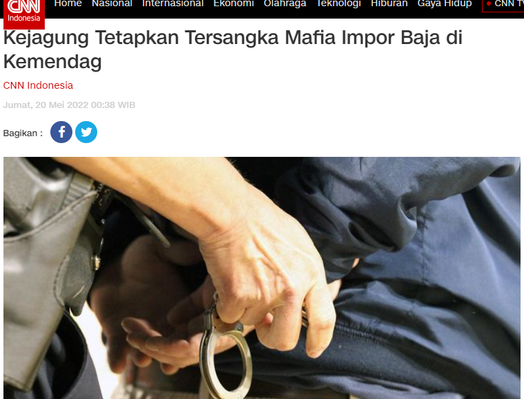 Ck ck ck, baru saja kasus korupsi/suap ekspor Minyak Goreng, kini Impor Baja.

Jangan2 Kementerian Perdagangan ini sarangnya koruptor, karena dari level Kasi sampai Dirjen, kena kasus korupsi.