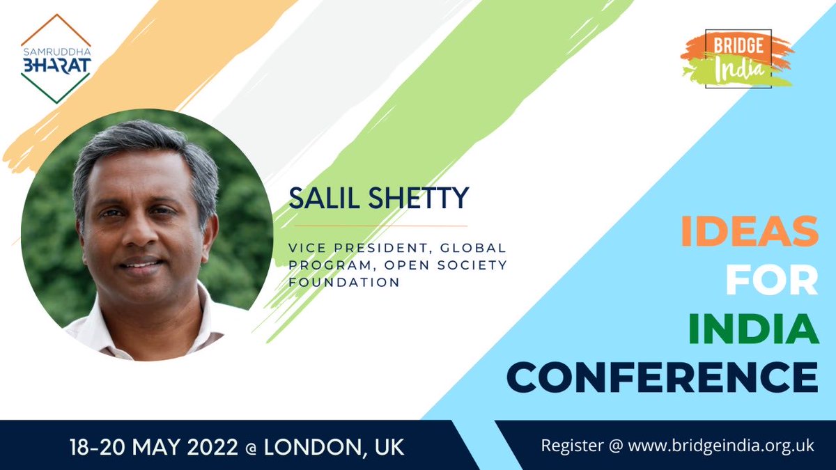 SalilShetty's tweet photo. I will be speaking tomorrow @SBFIndia and @BridgeIndia's inaugural "Ideas for India" conference in London, UK. Attend by registering on the link below. We will be discussing the future of India in the next 25 years. https://t.co/AhsDO6tQom