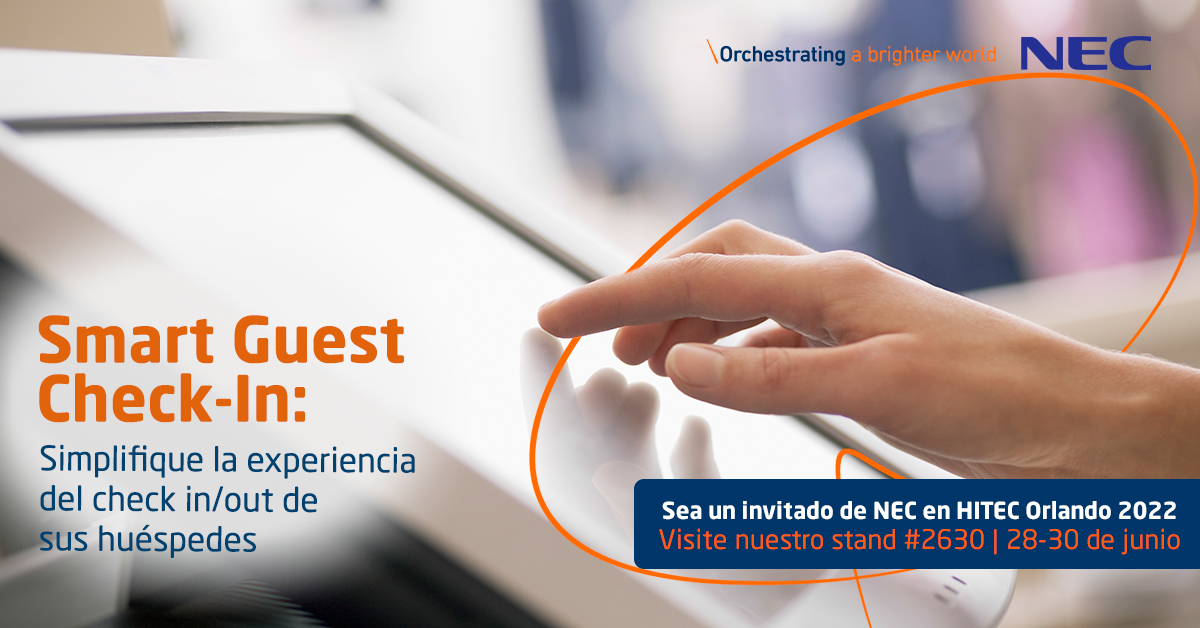 NEC_LASC's tweet photo. Solución rentable que se puede ampliar para incluir complementos
El Smart Check In de #NEC permite a los huéspedes comprar otros servicios enumerados antes de completar el #checkin, así como agregar un método de pago.

👉 Conózcalo en #HITEC #Orlando 2022 https://t.co/kH2z8c0Rc5 https://t.co/0LhZGWboVM