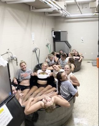 RbhsGirlsoccer's tweet photo. Just chillin’ cheering on RB Bruins Baseball vs. Blue Springs South at the Class 6 District 5 Championship game! 
#BELIEVE
#REPROCKBRIDGE https://t.co/MaFq5h5XvX