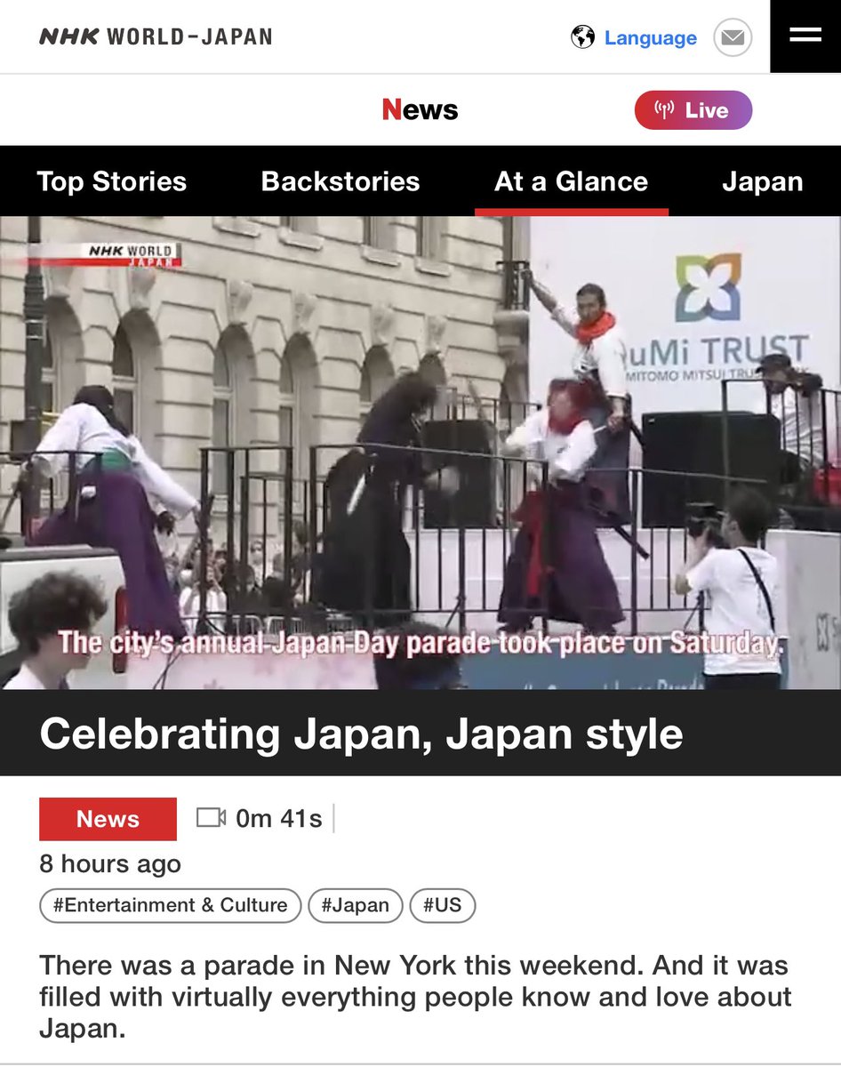 NY での史上最大のパレード、#japandayparade2022 での様子が #nhkworldjapan で取り上げられました。
I’m so honored to be part of such an incredible experience.