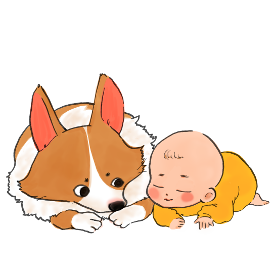 赤ちゃんと犬のtwitterイラスト検索結果