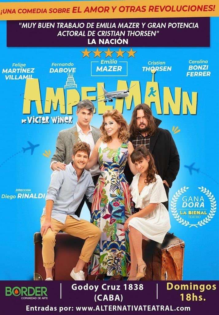 📌 Ganadora de la Bienal de Teatro de la Ciudad de Buenos Aires como Mejor Obra.
Una comedia con todos los colores, de un humor inteligente donde milita hasta el final la lucha por lograr los sueños.
Todos los domingos a las 18 hs. en Teatro Border un espectáculo para recomendar.