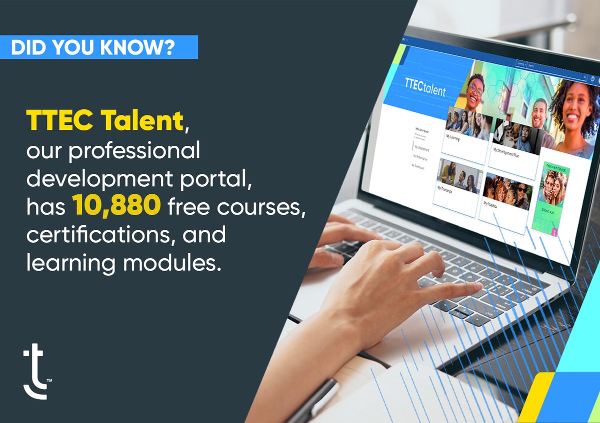 teletechlife's tweet image. Interested in learning Six Sigma, brushing up on your grammar, or learning something different from what you do, like project management?

Whatever your career goal is, we can help you get there. Visit ttectalent.com today. #ExperienceTeleTech #EmployeeExclusives