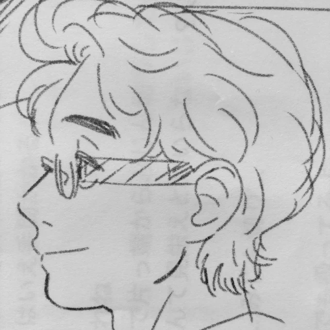 嶋さん良いですよね〜〜😊嬉しいです
こちらはザックリキャララフ(の横顔)嶋さんはちょっと丸いラインを目指してます🙆‍♀️ 