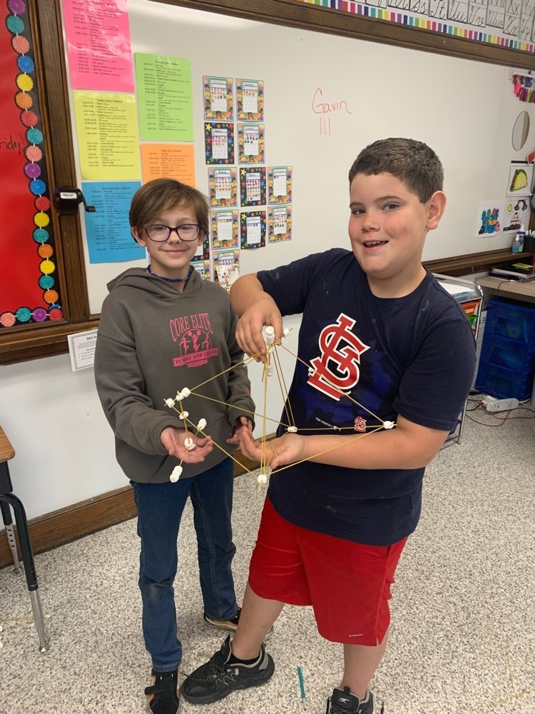 HSD5HE's tweet photo. Mrs. Belford’s class has been learning about being engineers this week. They worked in groups building towers out of different materials to discover what would work and what wouldn’t. https://t.co/fSPK6h6rm5