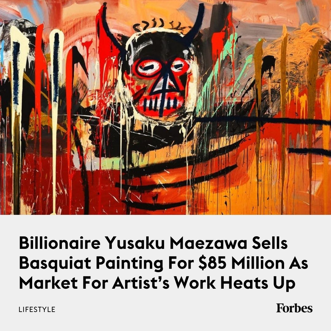 Billionaire Yusaku Maezawa sold one of his Jean-Michel Basquiat paintings for $85 million including fees at Phillips auction house, as the market for the late New York artist’s paintings continues to surge decades after his sudden death at age 27. trib.al/2XSfcAG?