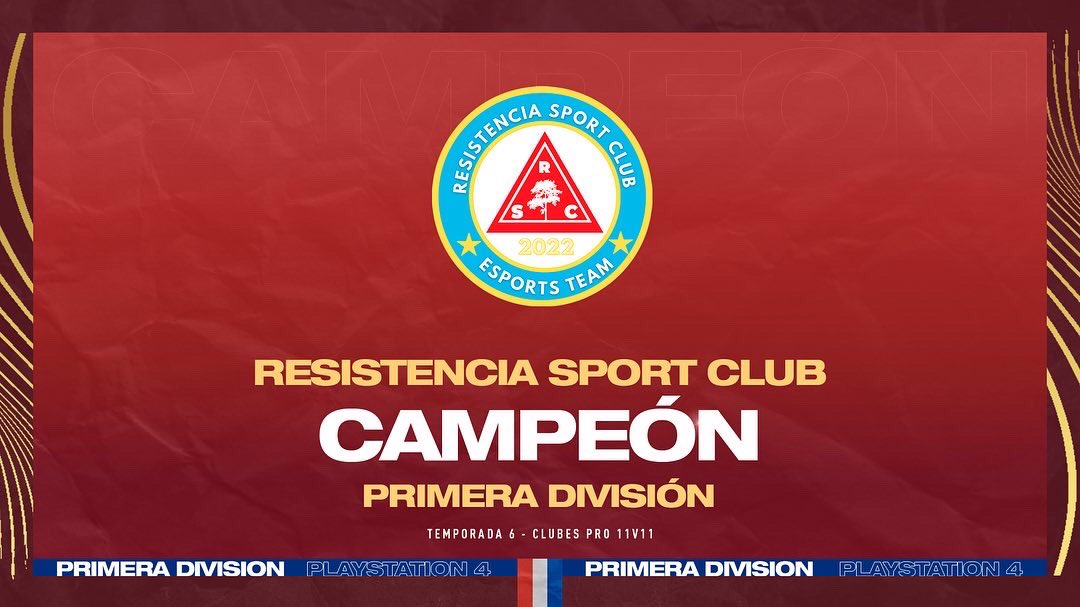 IESAFIFApy's tweet image. TENEMOS BICAMPEON! 🔥

 Resistencia Sport Club, @Resisesportspy se coronó campeón de la temporada 6 logrando así el flamante Bicampeonato.

Tras 15 partidos jugados se coronó como el campeón en  la última fecha, gran campaña del conjunto de Resistencia esports #IESAPYPrimera 🙌🏼