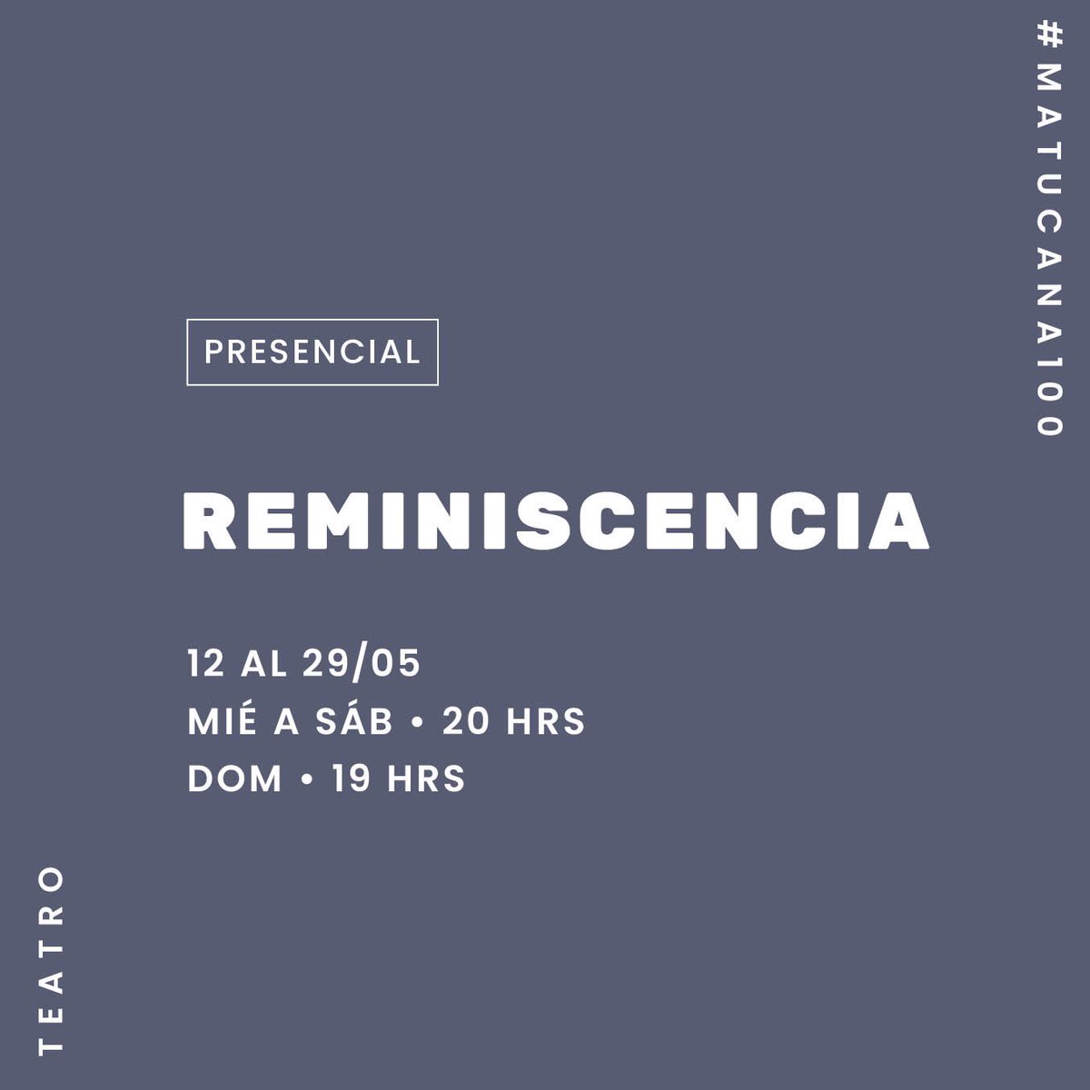 rstevensov25's tweet photo. Querides, seguimos con Reminiscencia en Matucana 100. No se la pierda.
Ayúdenos a compartir y vaya al teatro a esta hermosa, sensible y linda biografía de la ciudad y personal.
En la web de Matucana consiguen entradas! https://t.co/Lp2dRsHBJF