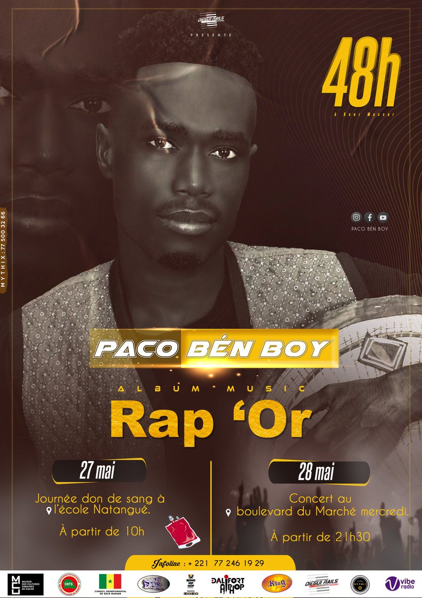 pacobenboy's tweet photo. 48h à keur Massar portée par le nom de la structure #soubaydakk #Album #Rap'or est toujours disponible #sellingcontent #Senegal #kebetu #ganagueye #hiphop #Festival2022 #tarrusenegal https://t.co/ZEwNqapEHT