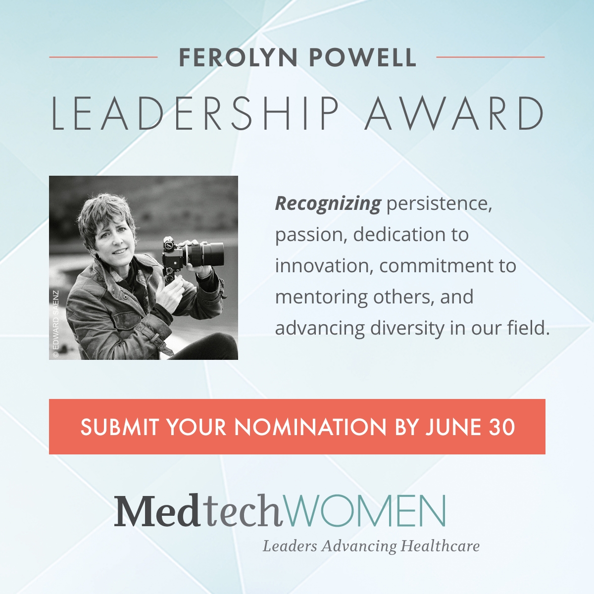 Nominations are now open for this year's Ferolyn Powell Leadership Award!

Submit your nominations by June 30th! lnkd.in/gnWr-MDf