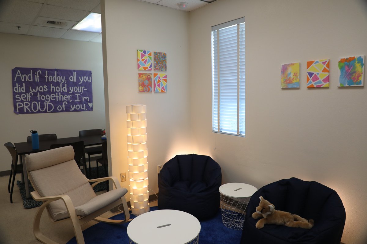To support the increased anxiety and stress in students from the challenges during the pandemic, our SkillsUSA chapter created a Calm Room for students in the Kennedy Cares Office. The chapter raised the funds, designed the space, built it, and students have quickly put it in use