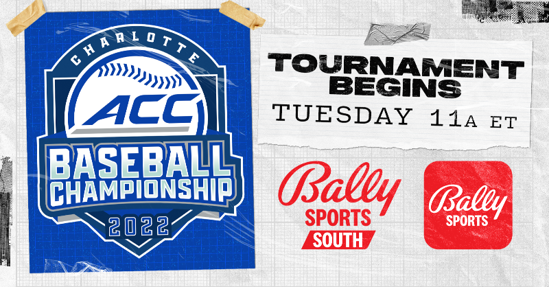 FanDuelSN_SO's tweet photo. Bally Sports South will televise the first four days of the 2022 @ACCBaseball Championship starting next week.

Eric Collins, @twerme, @gordonbeckham, @nickgreen20, @RoddyJones20 and @LyndsayRowley will provide coverage in Charlotte.

#ACCBASE