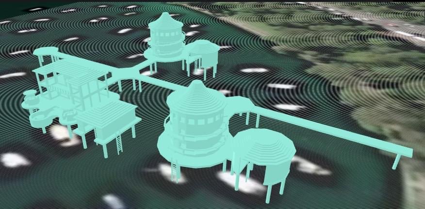 Connectable WaterVilla Series
"Luxury Connect", "Spiral Connect" and Tiki Connect" 
Mix and match these 3 designs. Connectable at 90 and 45 degrees in any configuration. #earth2 #earth2io <a href="/earth2/">Earth＼(^ω^＼)( /^ω^)/</a> #holobuild