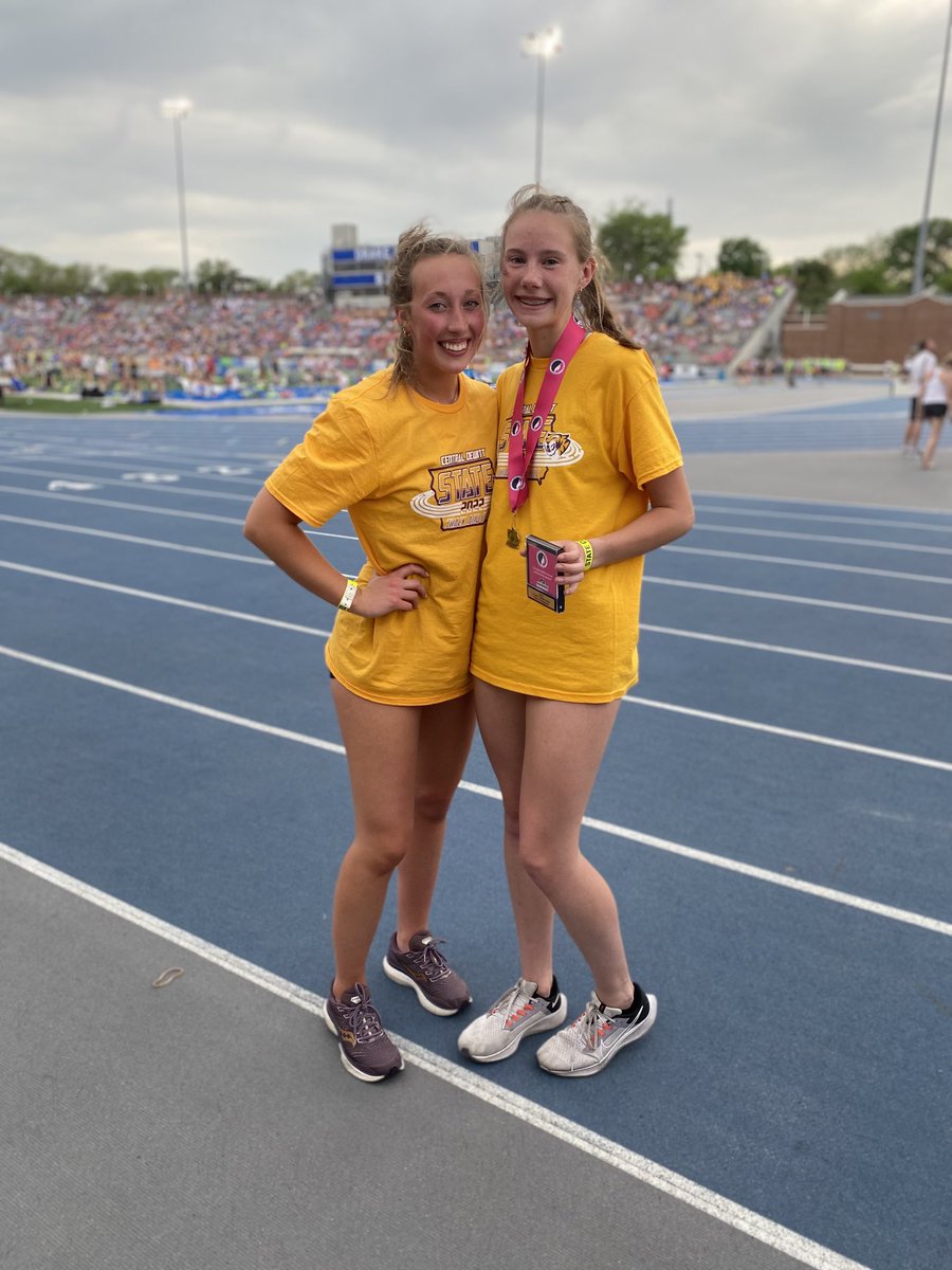 DewittField's tweet photo. Saber girls representing at the state meet!! Both improved performance and place coming in to the meet.  A great way to end an awesome season!!!  Thanks Allie and Soren for an incredible day and year!! https://t.co/NNDbMhCMP5