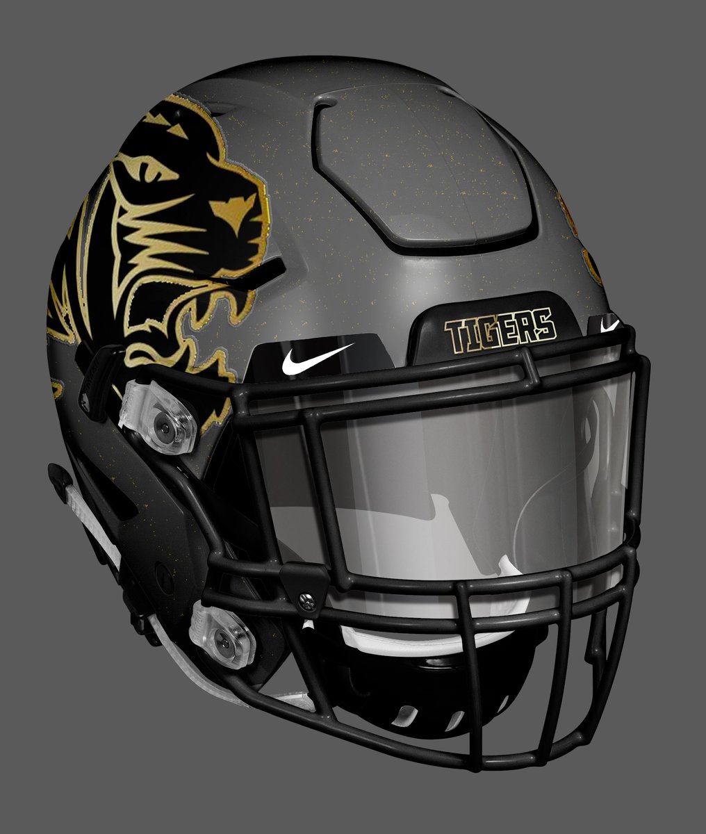 HelmetMissouri's tweet photo. -Death
-Taxes
-@lstigerfootball going ALL OUT on their helmets.

New paint job this year! Matte charcoal fading to matte black 💪

Chrome "LS" is back to go with their Tiger head 🔥 

Bumper decals are back along with the signature "link" award decals 🔗

#BeALink #GiveNotGet https://t.co/SjfzdHiQxu