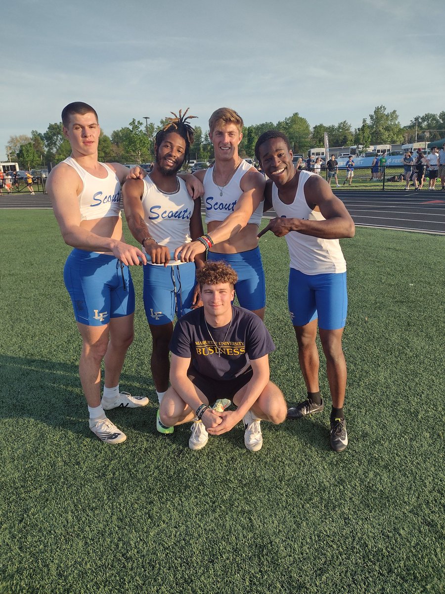 For the fifth time in six seasons, the Scouts are going to State in the 4x200m Relay!

James Bentley, Jahari Scott, Leo Scheidler, Brume Ogufere, and Sebastian Obrzut.

1:29.85