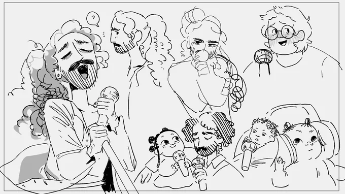 I am very rusty BUT I wanna start doodling tma stuff again! Anyway here's a very musical family 