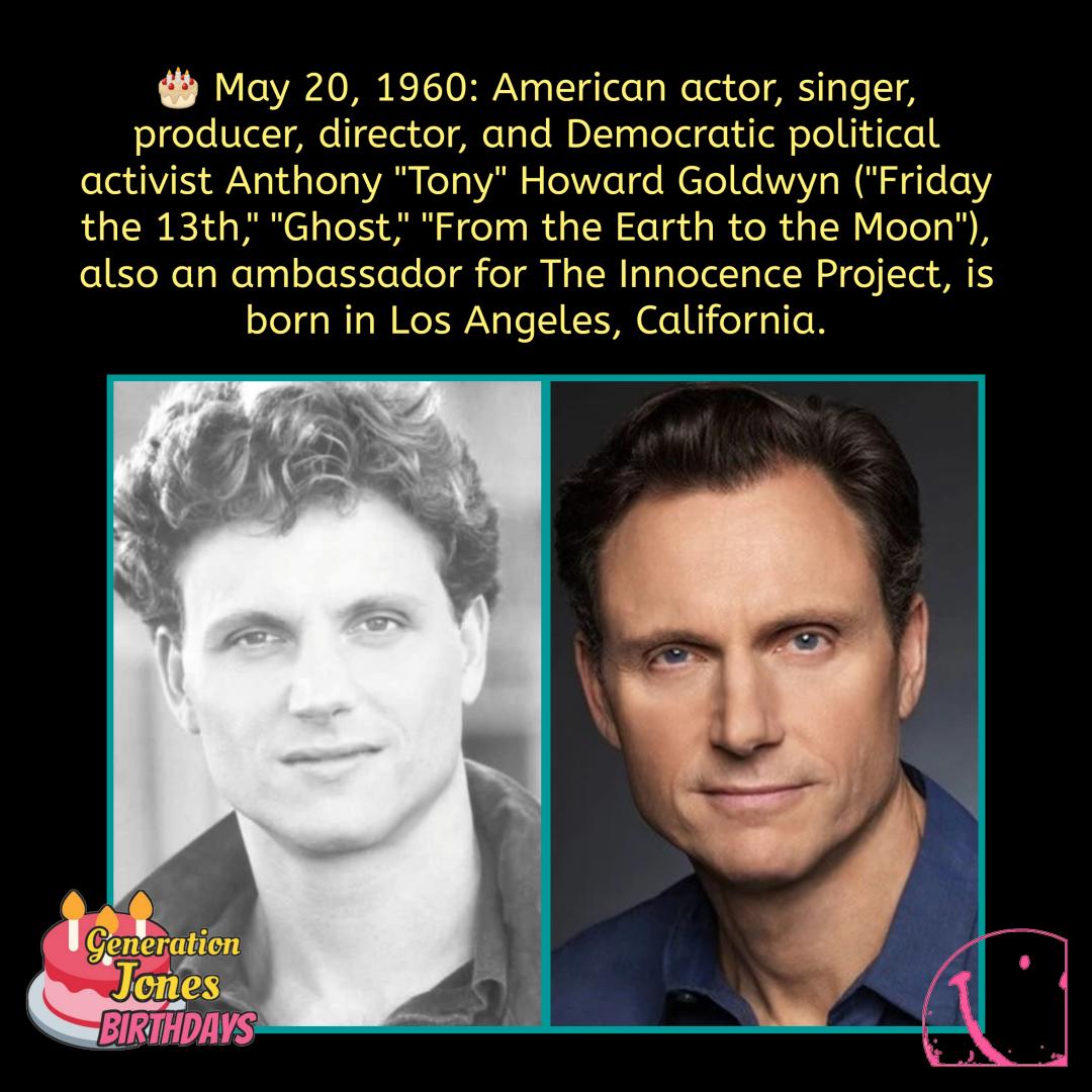 GenJones1964's tweet photo. 🎂 May 20, 1960: American actor, singer, producer, director, and Democratic political activist Anthony "Tony" Howard Goldwyn, an ambassador for The Innocence Project, is born in Los Angeles.
#borninthesixties @tonygoldwyn #tonygoldwyn #tvhistory #fridaythe13th #ghost https://t.co/C4B3s0q1wH