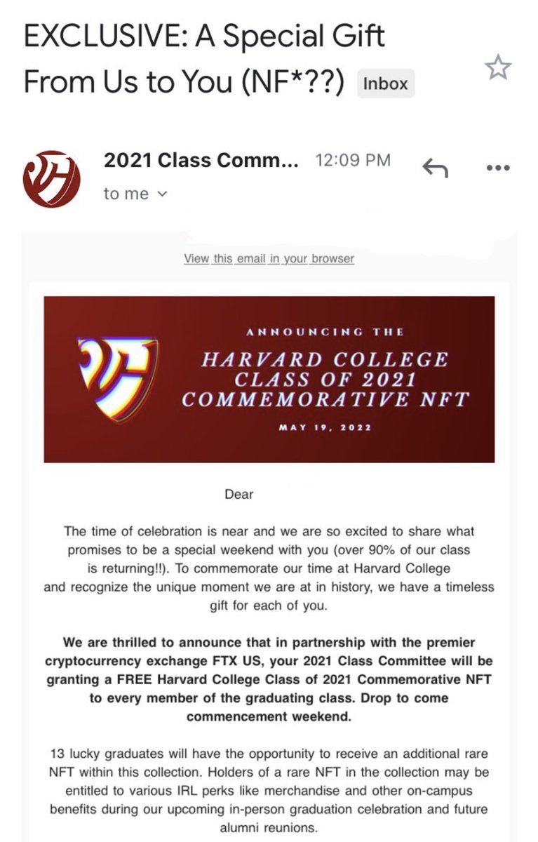 VeritasCollectv's tweet photo. FTX is gifting a graduation NFT to harvard grads this year…

who did it better? 🥸 https://t.co/8JbkYYU03O